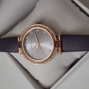 Elegant Rose Gold and Purple Analog Watch
